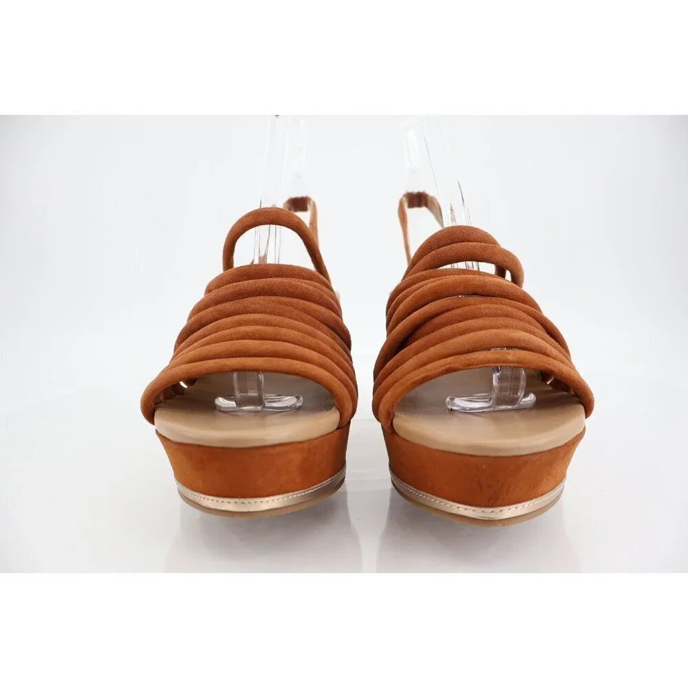 Donald J. Pliner Brown Suede Wedge Sandals